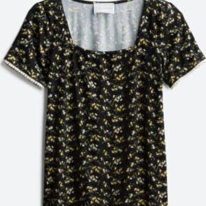 French Grey Alice Square Neck Knit Top